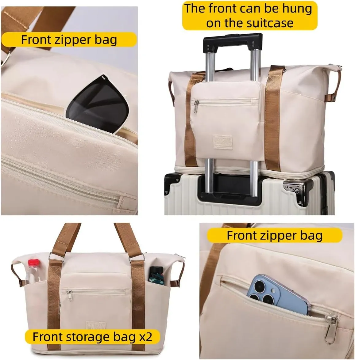 Travel Duffel Bag,Sports Tote Gym Bag,Scalable Capacity Bag,Waterproof Bag,Dry Wet Separation Package，Hand/Shoulder Dual Use (grey)