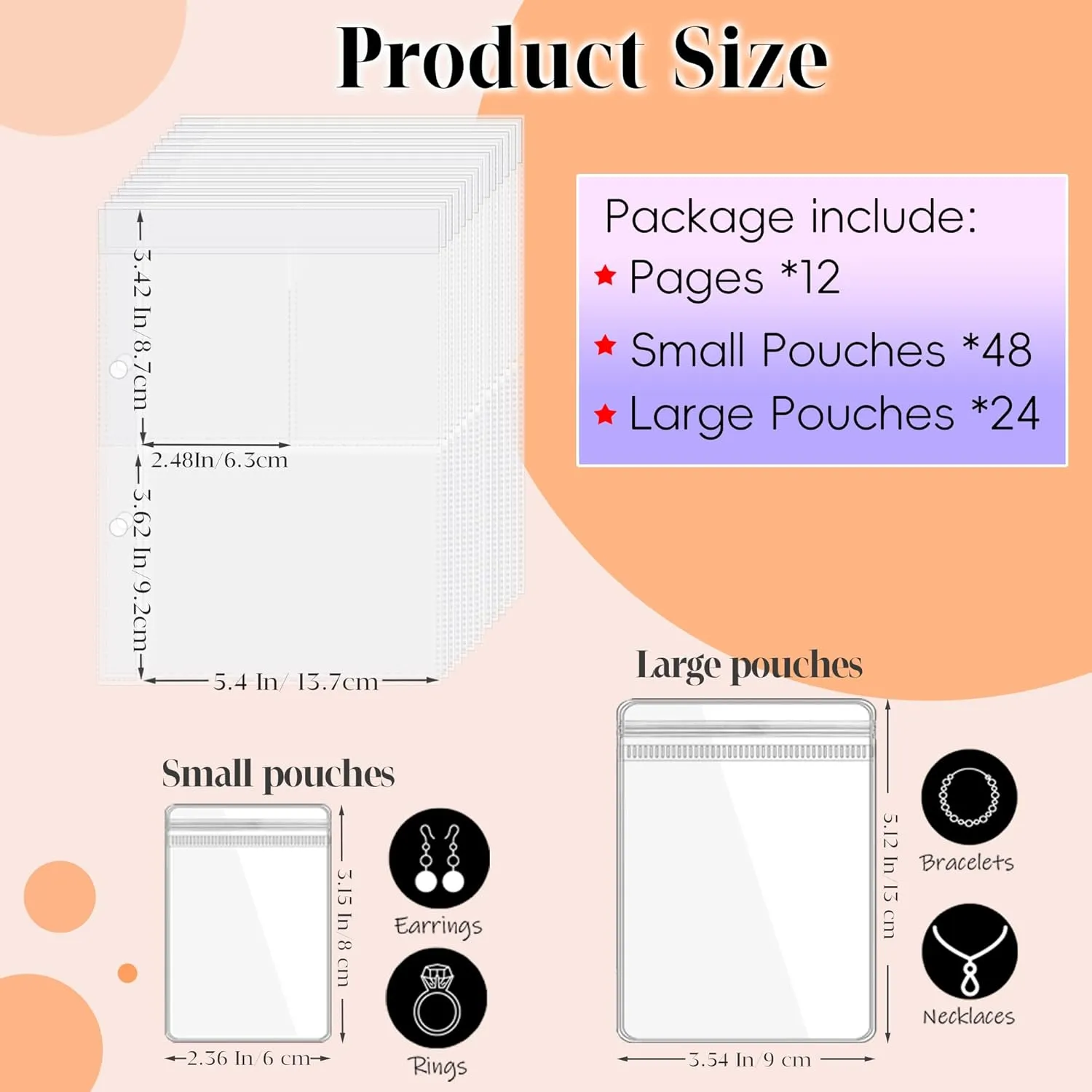 Travel Jewelry Organizer Case Transparent Jewelry Storage Book Binder Bag for Earrings, Rings, Necklace, Bracelet,Inner Pages and Pouches