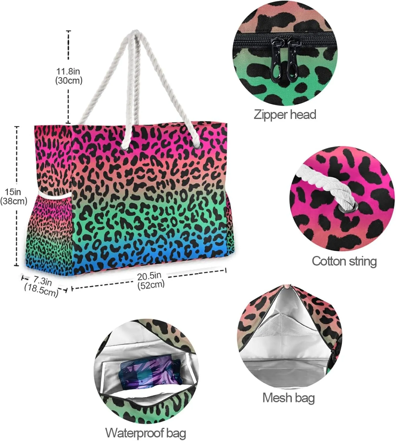 Travel Tote Bags Top Zipper,Women Waterproof Sandproof