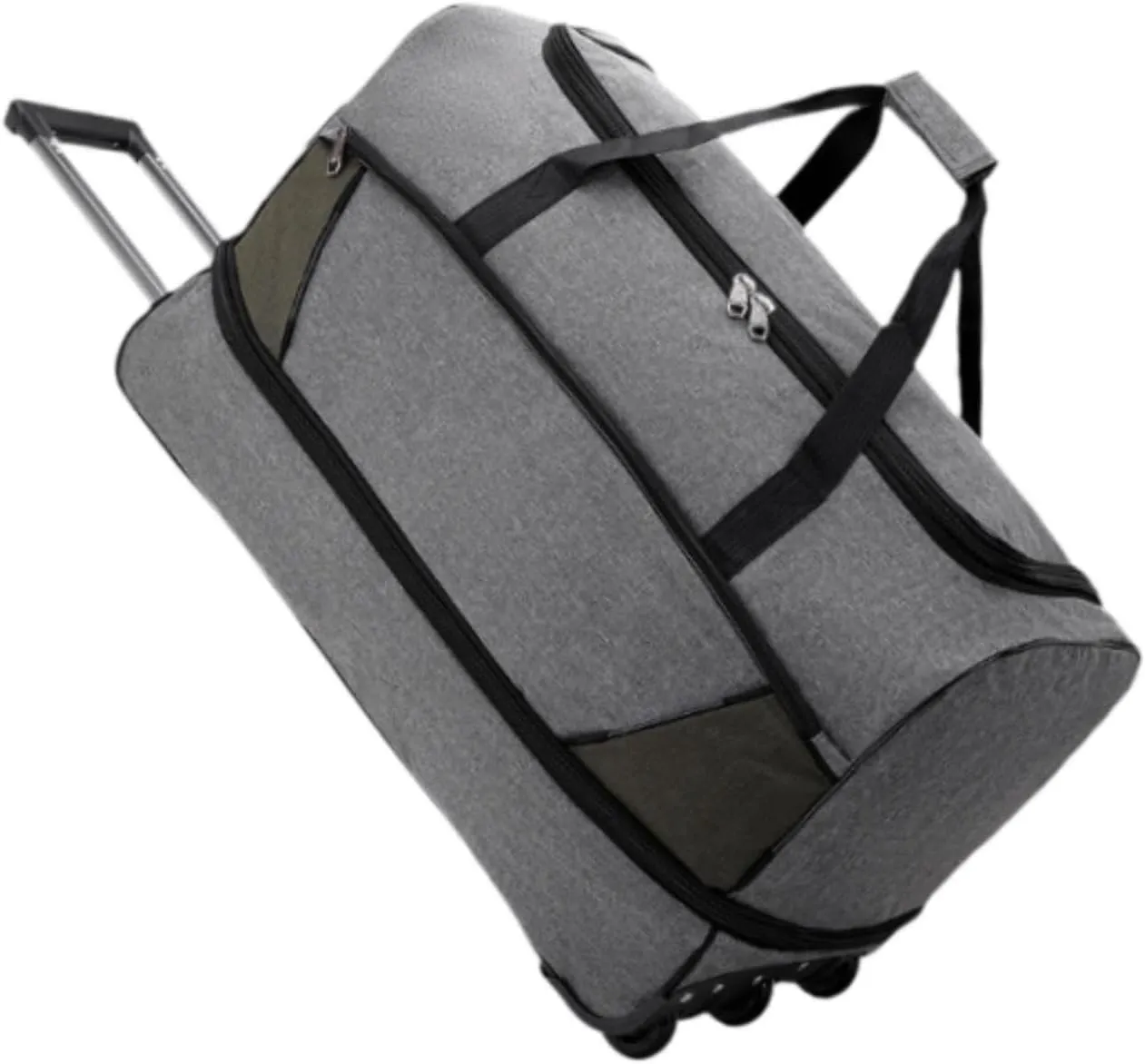 Travel Trolley Duffel Bag with Wheels for Men And Women, Gray, S