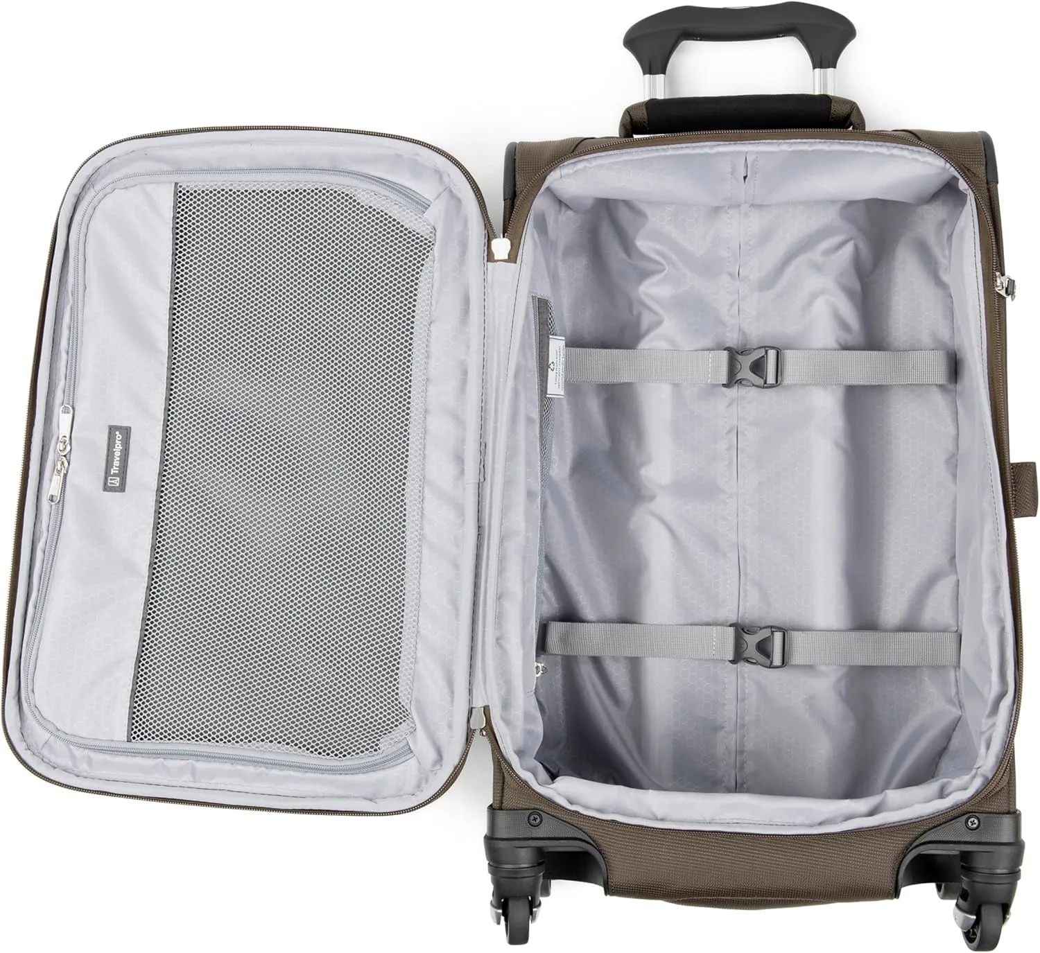 Travelpro Maxlite 5 Softside 2pc Set Expandable Carry On Luggage with 4 Spinner Wheels/Soft Underseat Tote, Lightweight Suitcase, Men and Women, Mocha