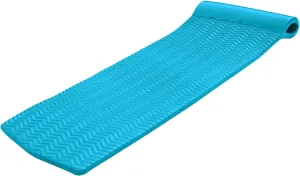 TRC Recreation Serenity 1.5” Thick Vinyl Coated Foam Swimming Pool Float Mat Adult Lounger with Built-in Roll Pillow
