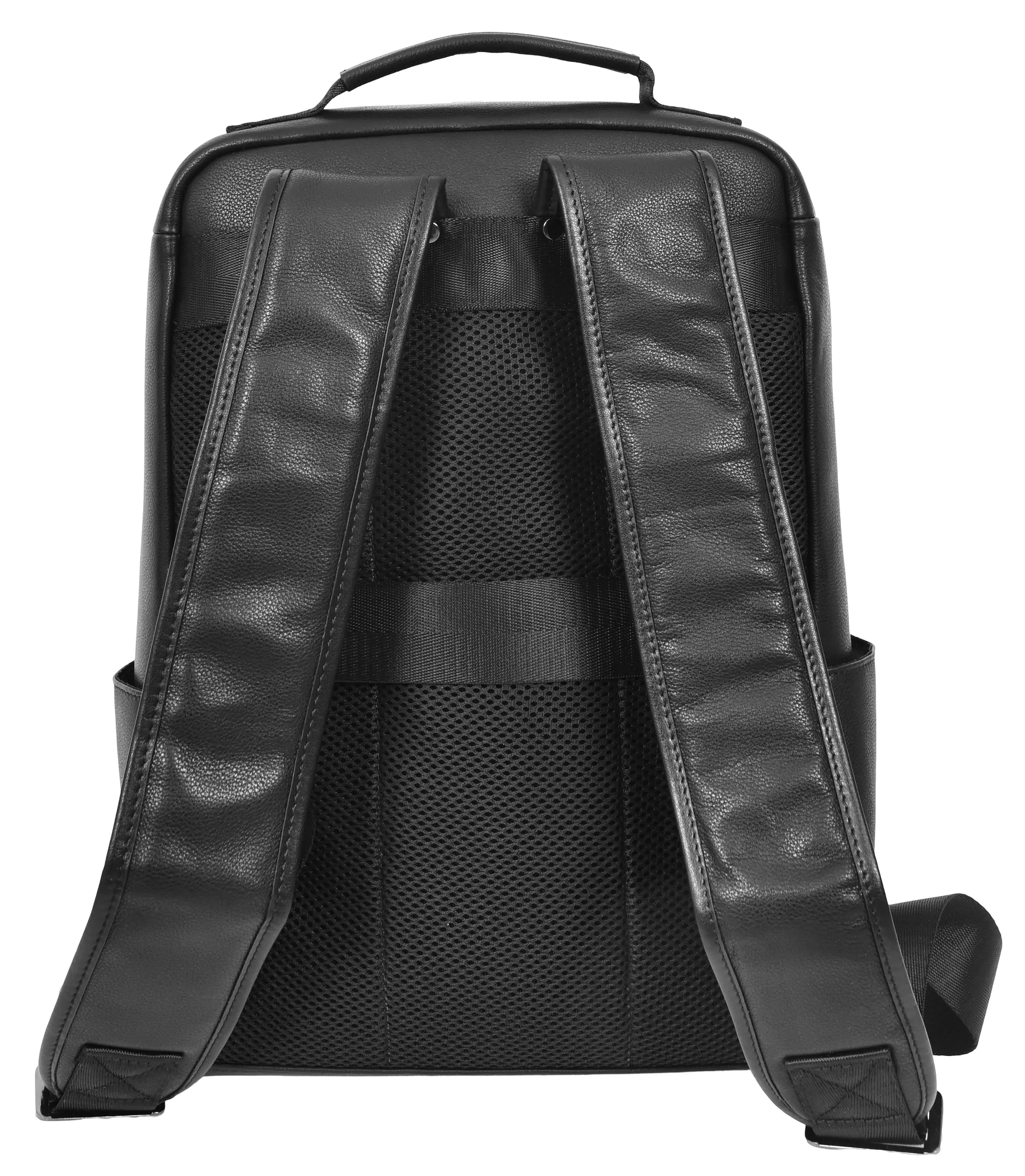 Trekzen Classic Leather Backpack Rucksack for Laptop Black