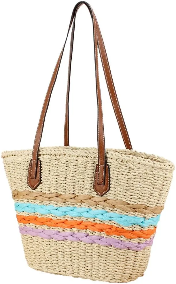 Trendy Women’s Straw Clutch Bag Casual Summer Beach Bags For Women Sweet Wicker Tote Handbags Travel Purse 2025