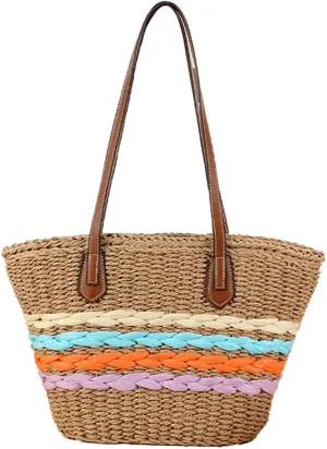 Trendy Women’s Straw Clutch Bag Casual Summer Beach Bags For Women Sweet Wicker Tote Handbags Travel Purse 2025