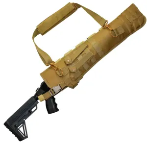 Trinity scabbard for Remington Model 870 TAC-14 Pump Action Tactical case Hunting Storage Soft Range molle Holster Bag Shoulder Military Security ATV Horse Motorcycle Padded Bag TAN 25 inches.