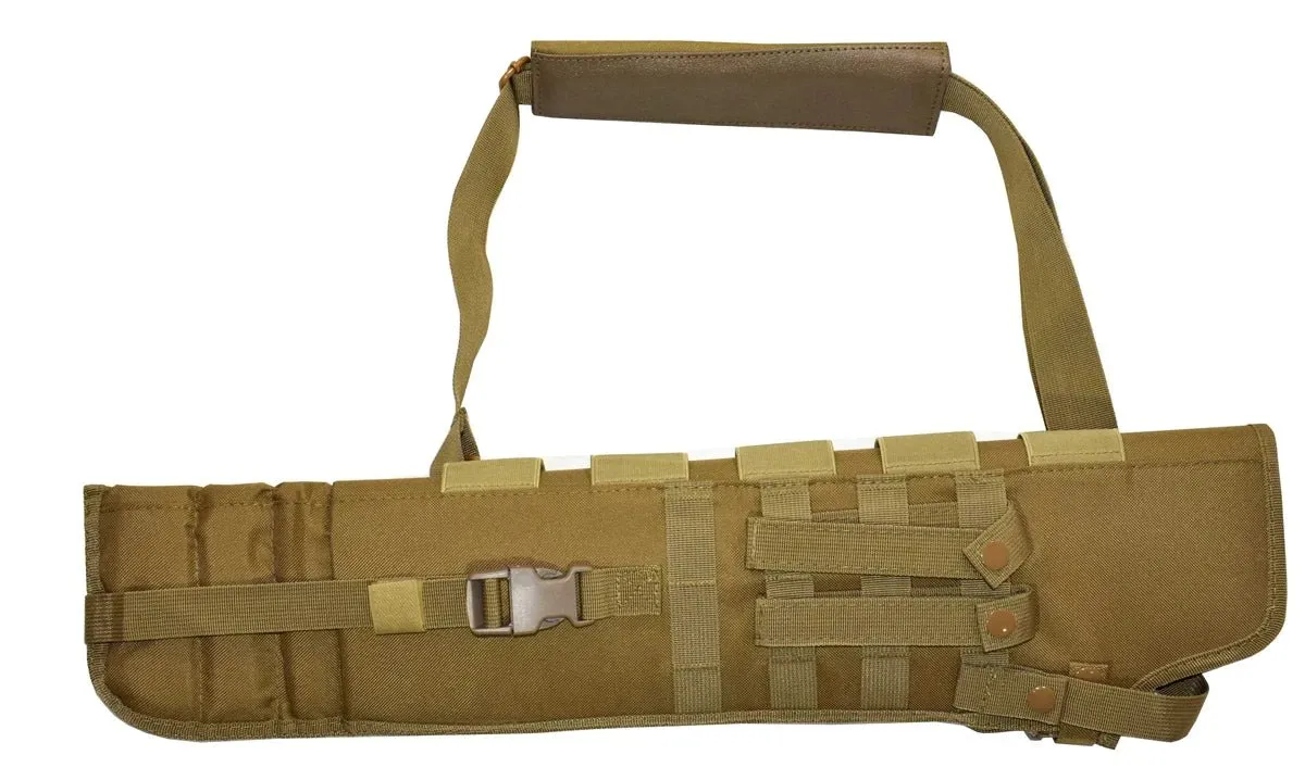 Trinity scabbard for Remington Model 870 TAC-14 Pump Action Tactical case Hunting Storage Soft Range molle Holster Bag Shoulder Military Security ATV Horse Motorcycle Padded Bag TAN 25 inches.