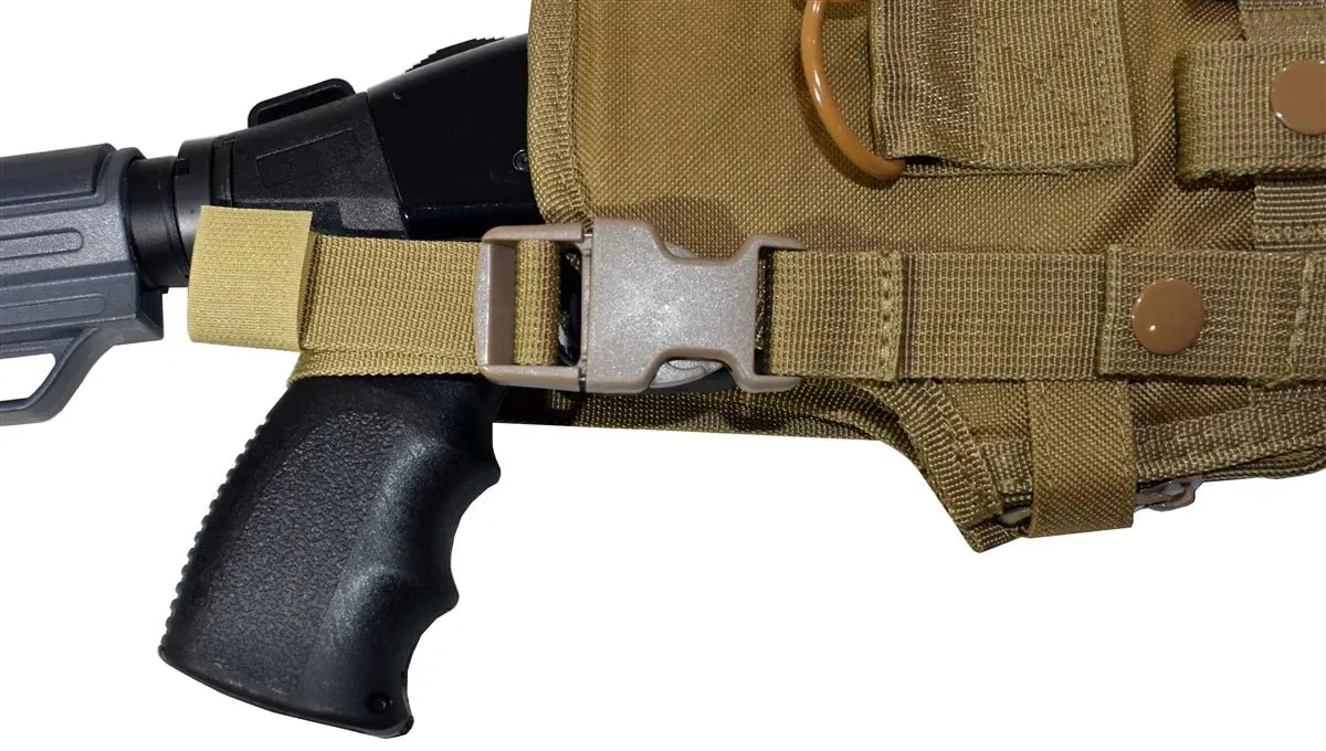 Trinity scabbard for Remington Model 870 TAC-14 Pump Action Tactical case Hunting Storage Soft Range molle Holster Bag Shoulder Military Security ATV Horse Motorcycle Padded Bag TAN 25 inches.