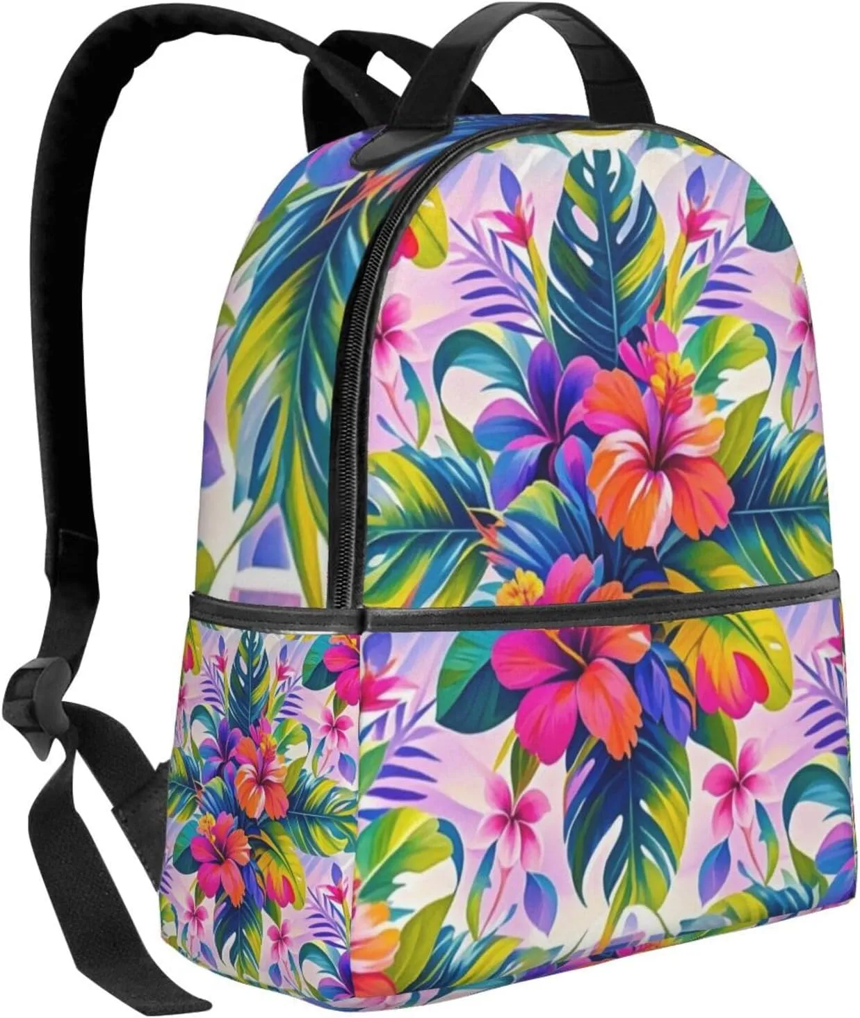 Tropical Floral Adult Backpacks 14 Inch Laptop Backpack Double Shoulder Bag for Work Travel Gifts