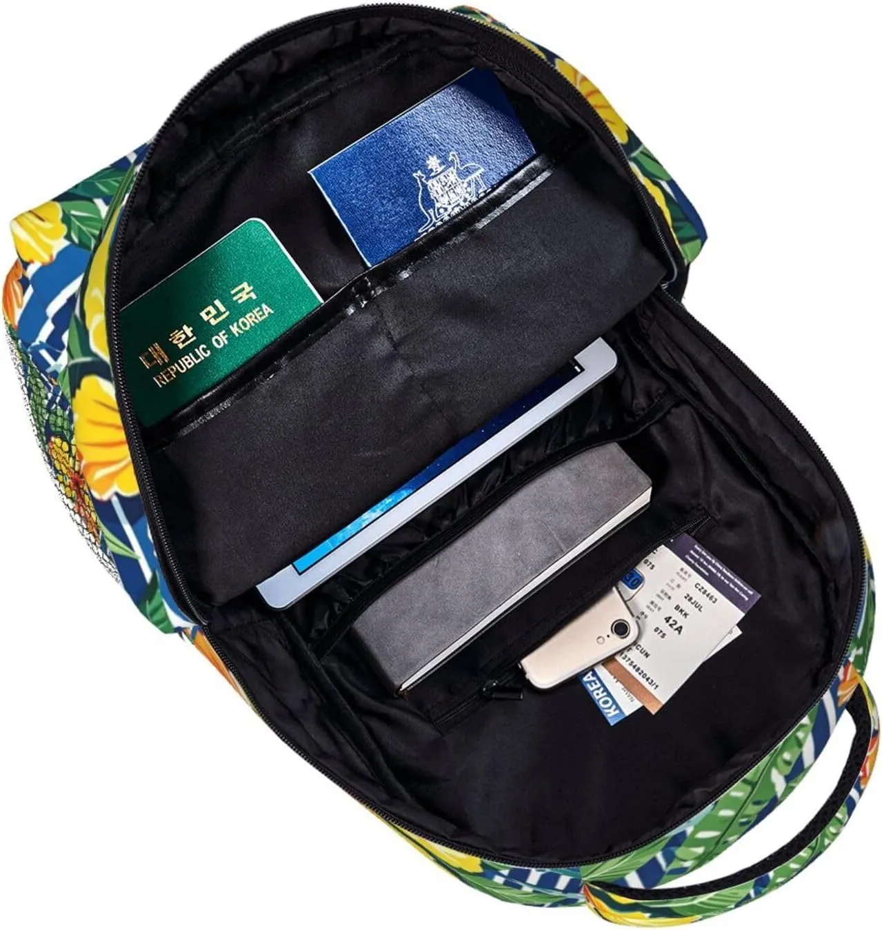 Tropical Floral Adult Backpacks 15 Inch Laptop Backpack Double Shoulder Bag for Work Travel Gifts