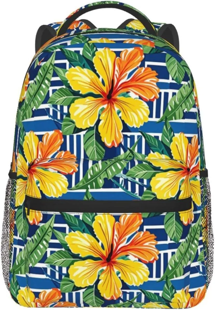 Tropical Floral Adult Backpacks 15 Inch Laptop Backpack Double Shoulder Bag for Work Travel Gifts