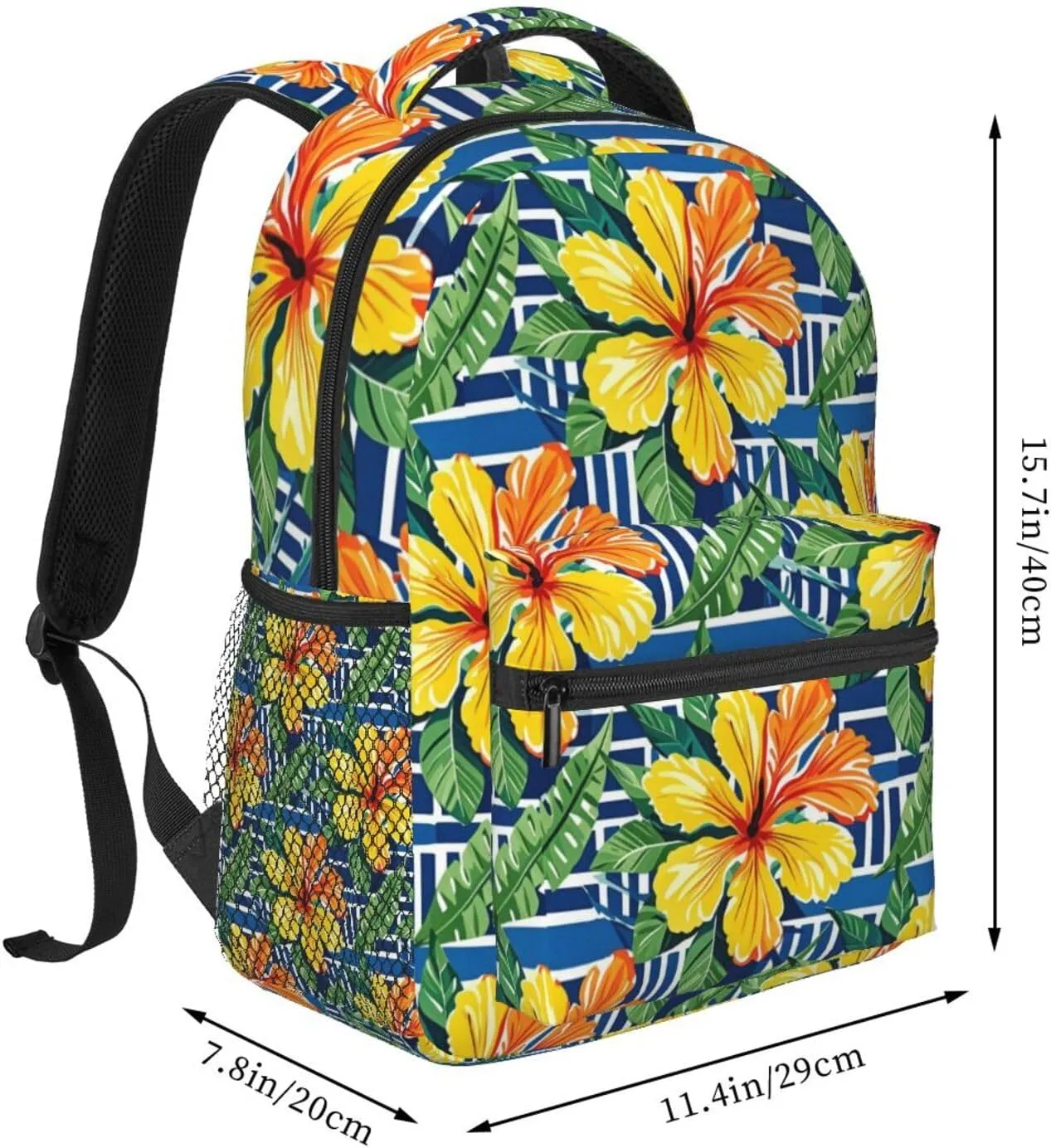 Tropical Floral Adult Backpacks 15 Inch Laptop Backpack Double Shoulder Bag for Work Travel Gifts