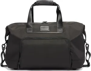 TUMI Alpha Double Expansion Travel Satchel - Business Duffel Bag for Men & Women - Weekend Travel Bag with Shoulder Strap - Black