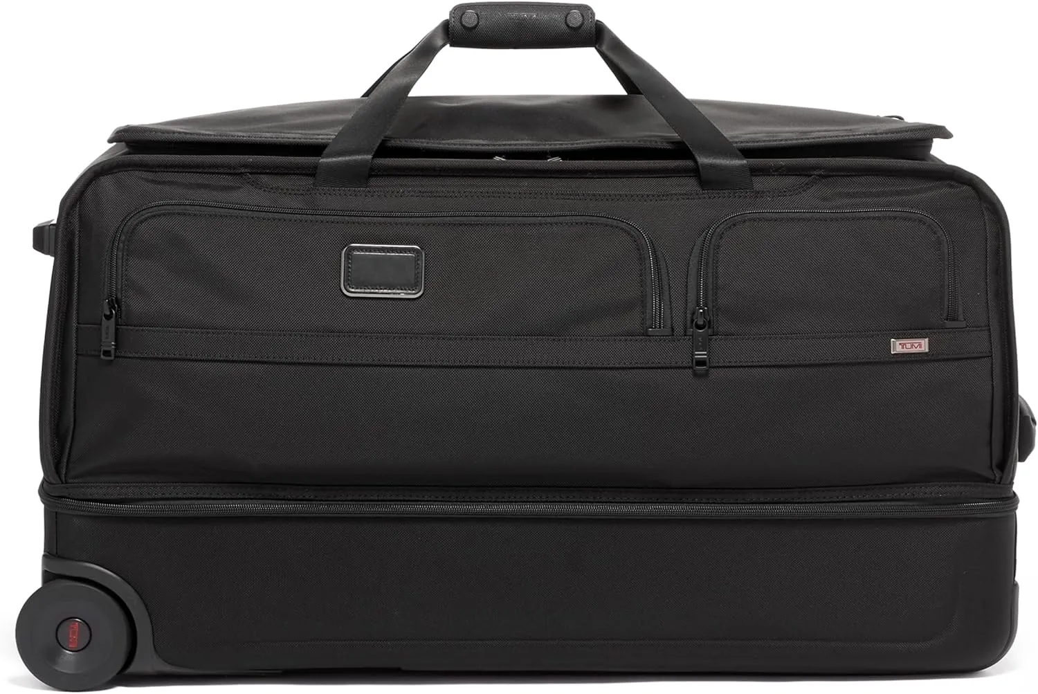 TUMI Alpha Large Split 2-Wheeled Duffel - Large, Rolling Travel Duffel Bag with Split Compartments - Black
