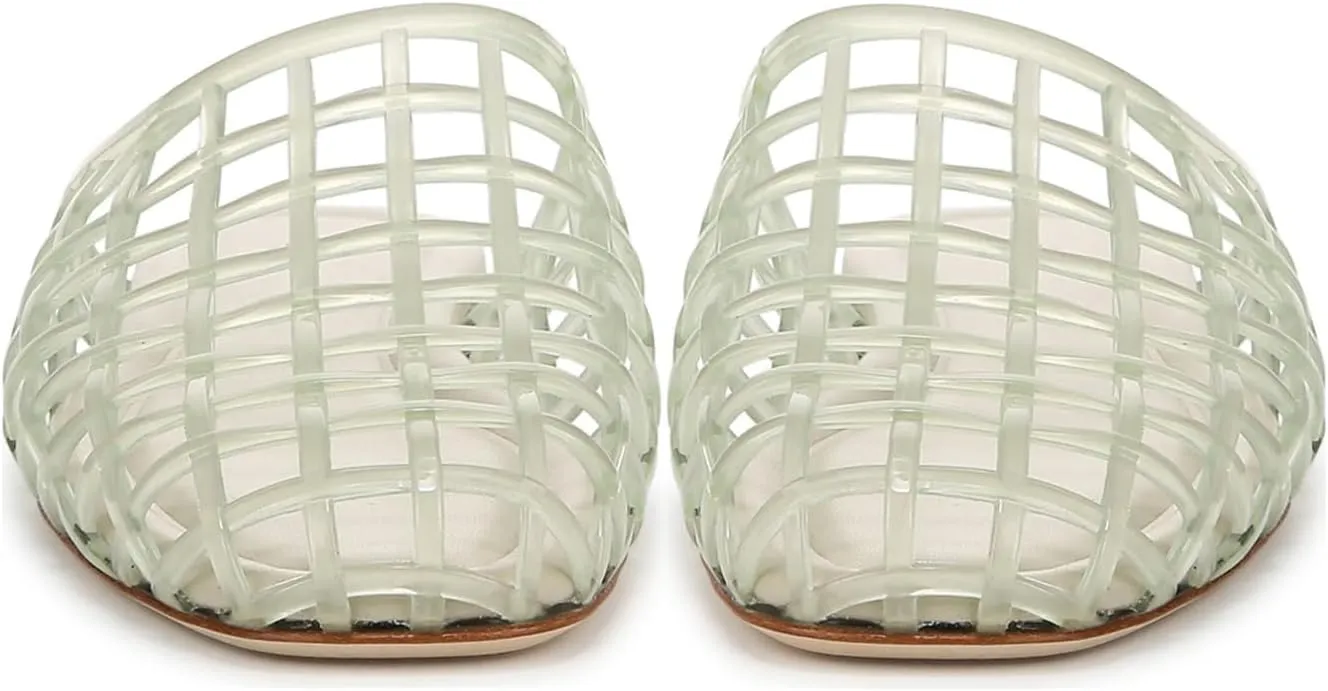 UBWDU Womens Clear Jelly Shoes Slip on Closed Toe Jelly Mesh Flats Sandals Slides Comfortable Summer Beach Slippers