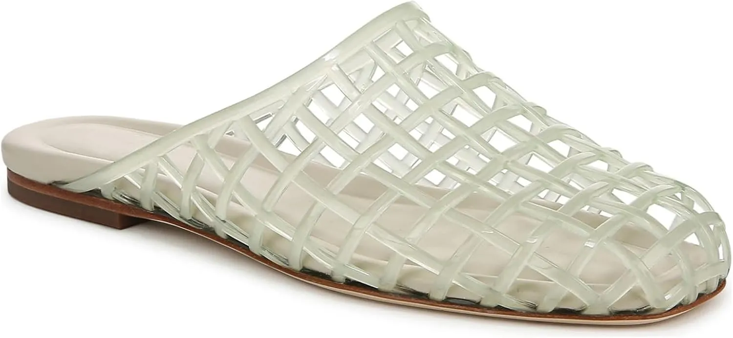 UBWDU Womens Clear Jelly Shoes Slip on Closed Toe Jelly Mesh Flats Sandals Slides Comfortable Summer Beach Slippers
