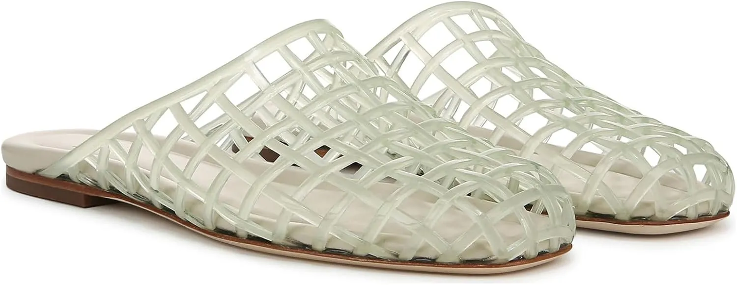 UBWDU Womens Clear Jelly Shoes Slip on Closed Toe Jelly Mesh Flats Sandals Slides Comfortable Summer Beach Slippers