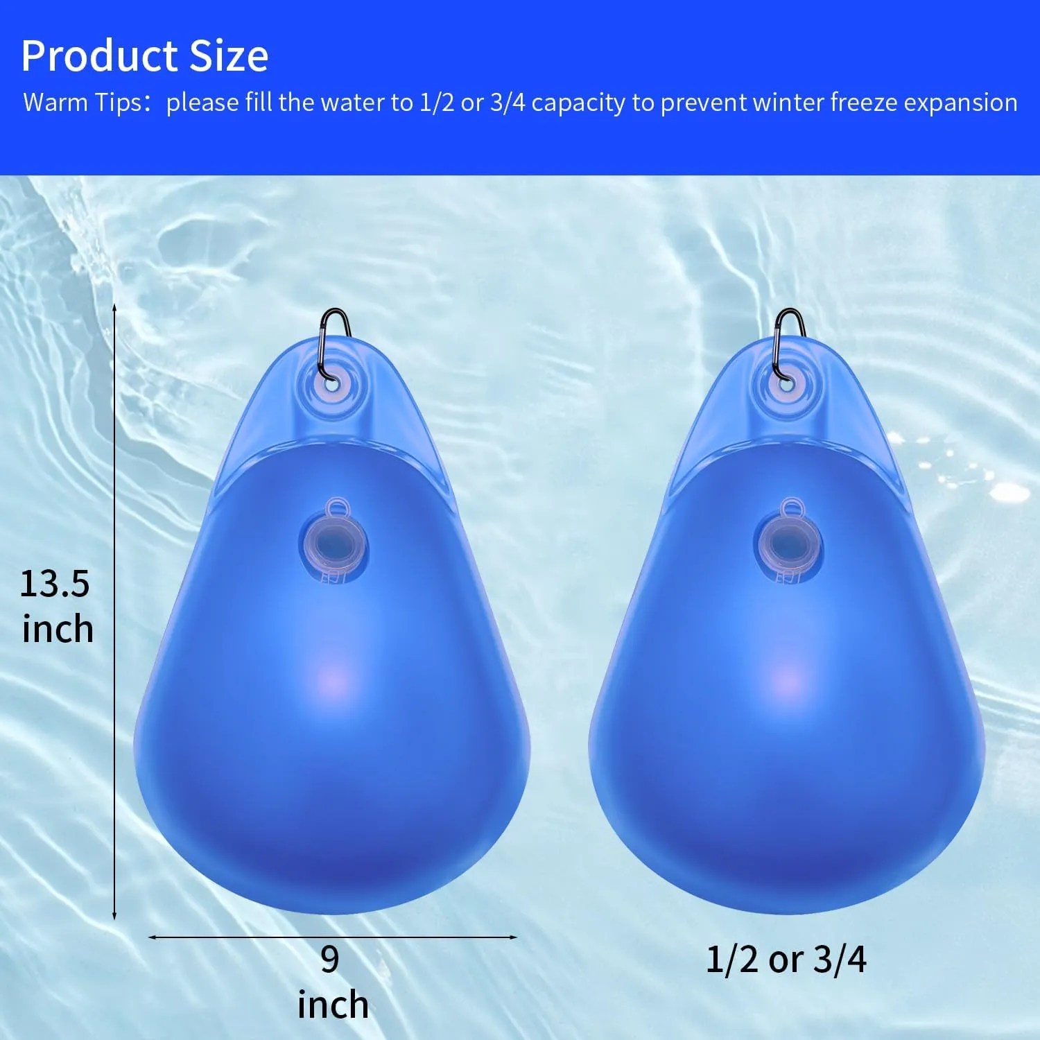 UCEDER Pool Cover Weights with Hook,Heavy Duty Thick PVC Cover Weights, Leakproof Winter Hanging Weights for Above Ground Swimming Pools (8 Pack)