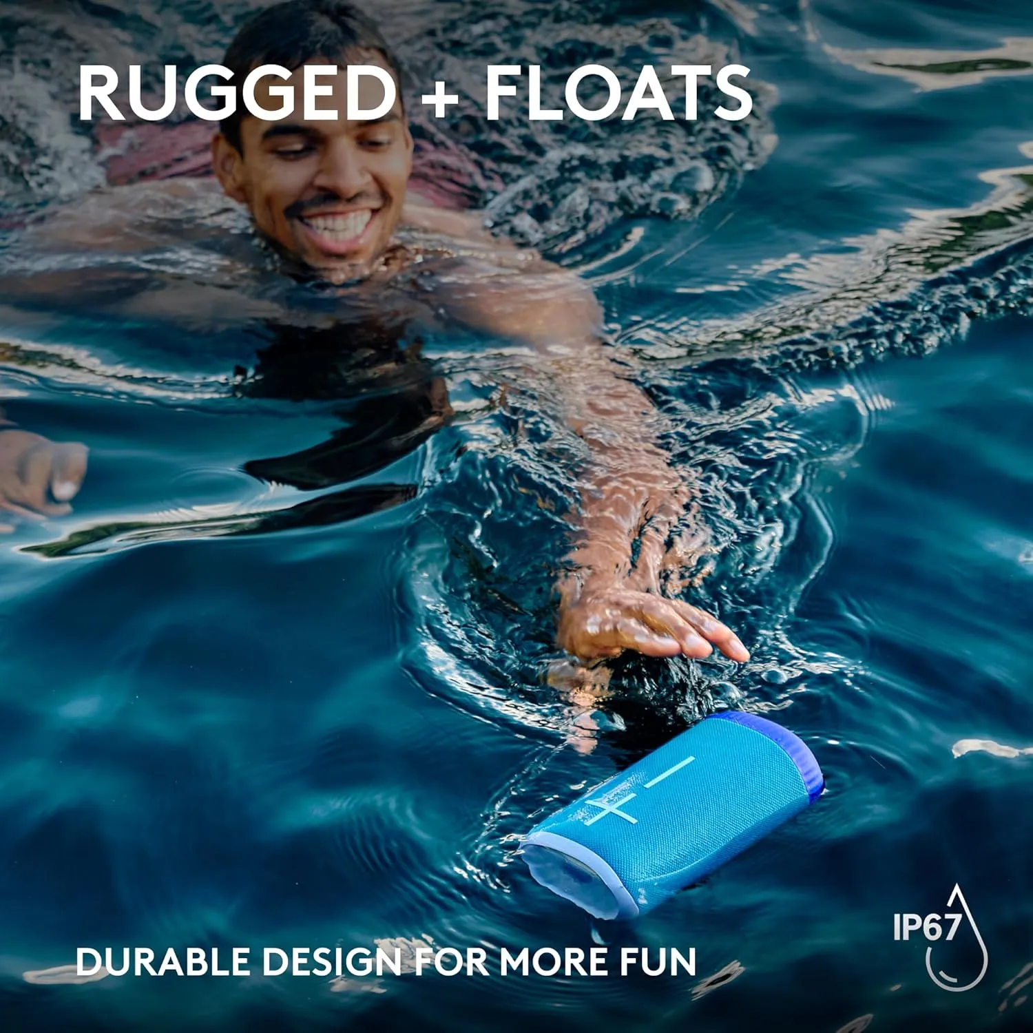 Ultimate Ears EVERBOOM Wireless Portable Waterproof Bluetooth Speaker, Azure Blue | Big Bass, Immersive 360° Sound, Floatable, Outdoor Boost, 180ft Range | with Signature Series Case