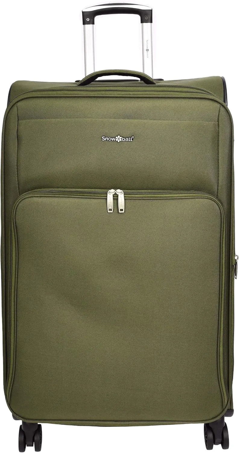 Ultra Lightweight Suitcases Expandable Soft 8 Wheel Luggage Travel Bags Cuba, Khaki, L, Suitcase