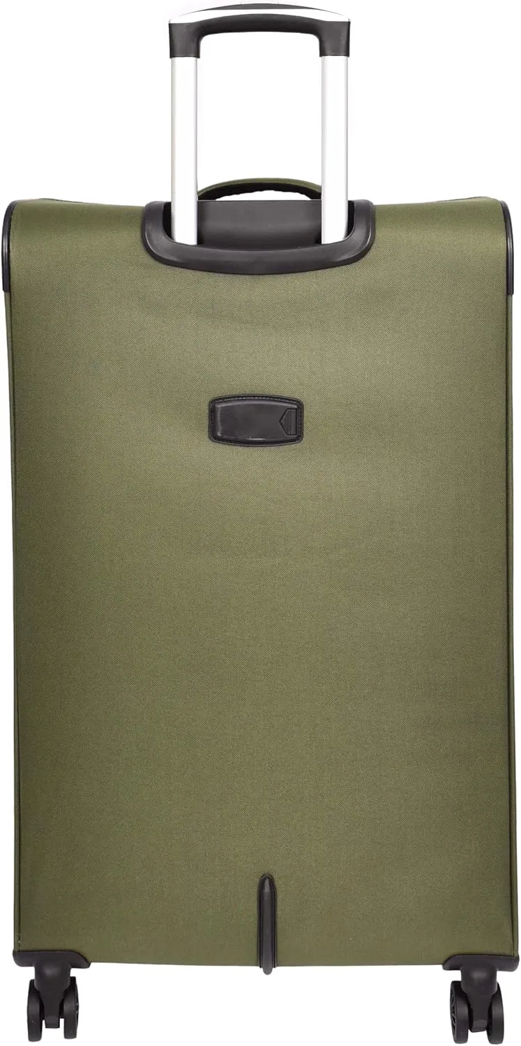 Ultra Lightweight Suitcases Expandable Soft 8 Wheel Luggage Travel Bags Cuba, Khaki, L, Suitcase