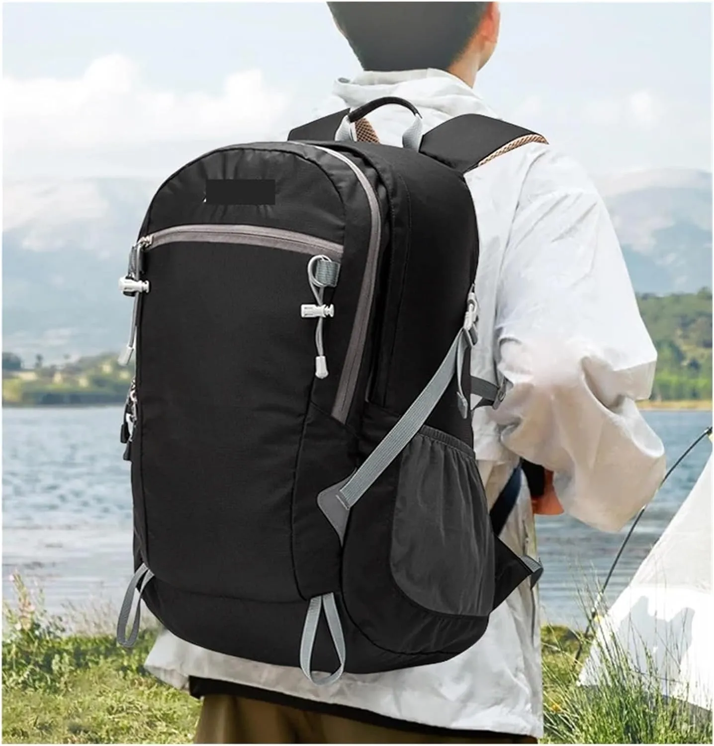 Ultralight Camping Backpack Outdoor Sports Bags Mountain Pocket Hiking Rucksack Daypack Traveling Cotton Canvas Bag(L - Light Coffee)