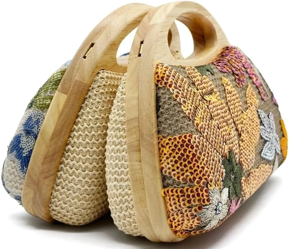 UMREN Straw Clutch Handbags Women Beach Crossbody Hand-woven Summer Purse Wallet Top handle Evening Bag for Wedding Party