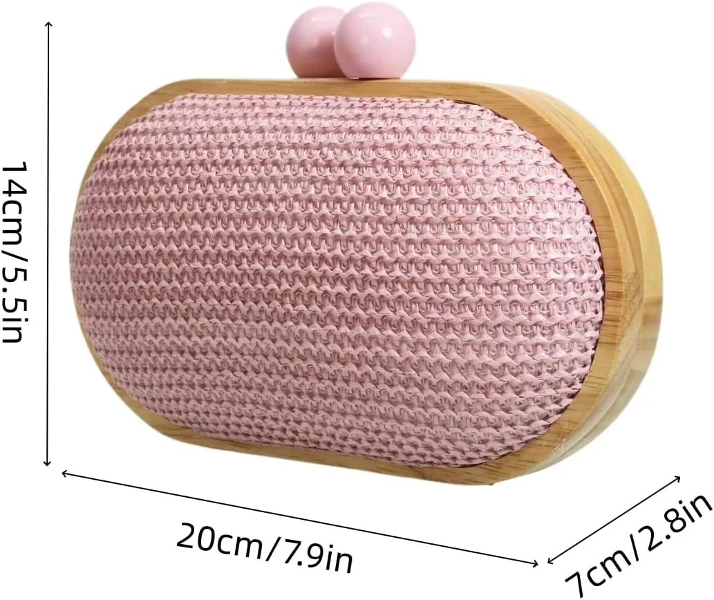 UMREN Straw Clutch Handbags Women Beach Crossbody Hand-woven Summer Purse Wallet Top handle Evening Bag for Wedding Party