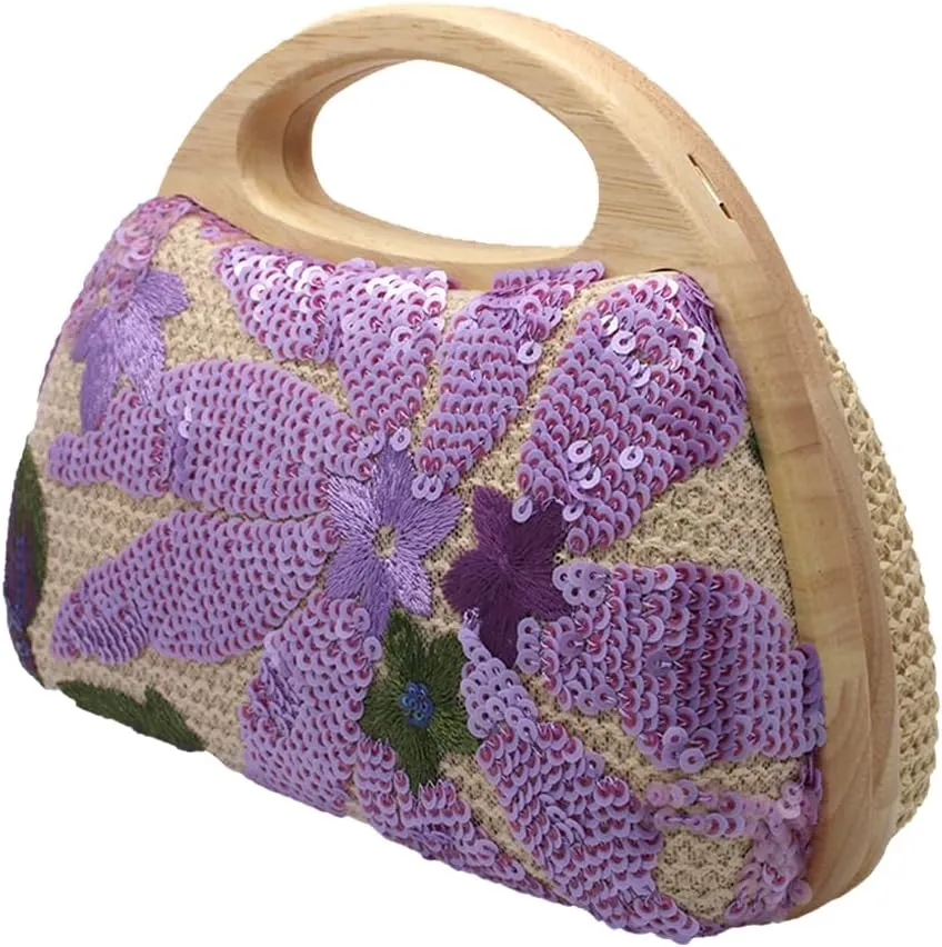 UMREN Straw Clutch Handbags Women Beach Crossbody Hand-woven Summer Purse Wallet Top handle Evening Bag for Wedding Party
