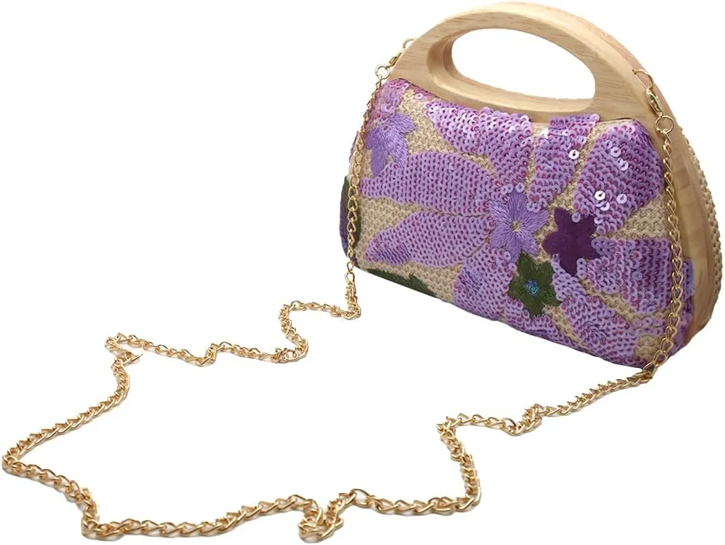 UMREN Straw Clutch Handbags Women Beach Crossbody Hand-woven Summer Purse Wallet Top handle Evening Bag for Wedding Party