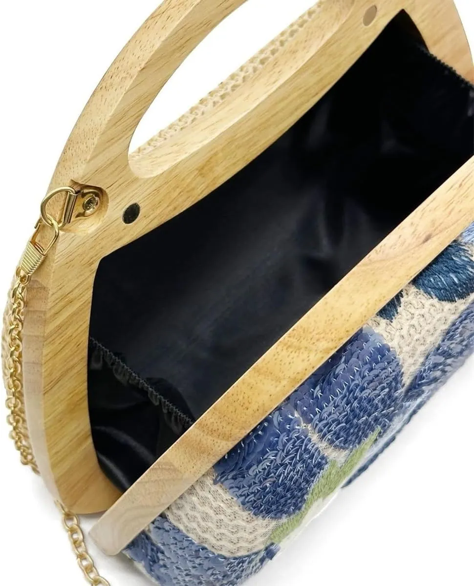UMREN Straw Clutch Handbags Women Beach Crossbody Hand-woven Summer Purse Wallet Top handle Evening Bag for Wedding Party