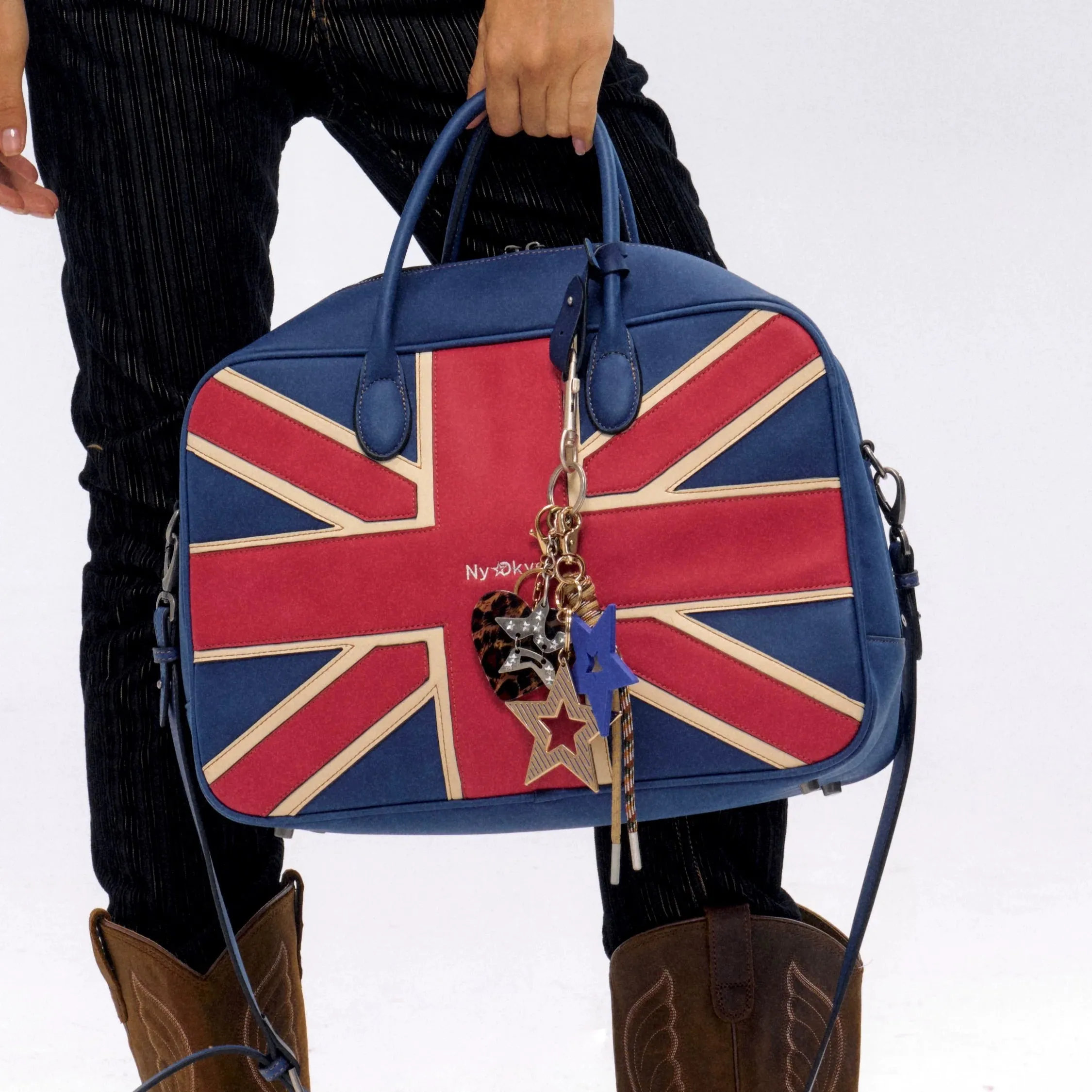 Union Jack Embroidery Boston Bag