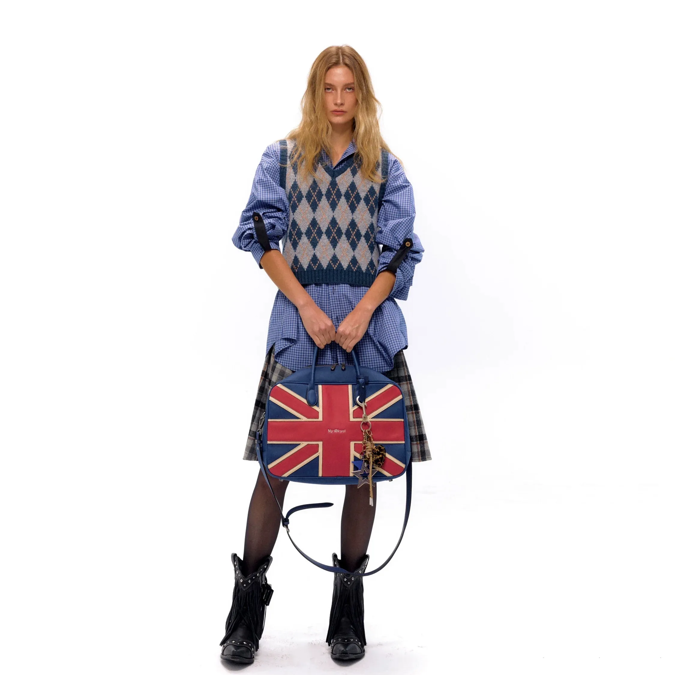 Union Jack Embroidery Boston Bag