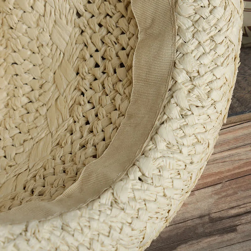 Unisex Boho Beach Handwork Summer Straw Fedora Hat