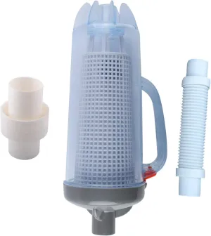 Universal Large In-line Pool Leaf Canister with Mesh Basket Compatible with Hayward, Zodiac Baracuda, Pentair with AXV092 1.5" Hose Connector Adapter Pool and Spa Cleaner (Updated)
