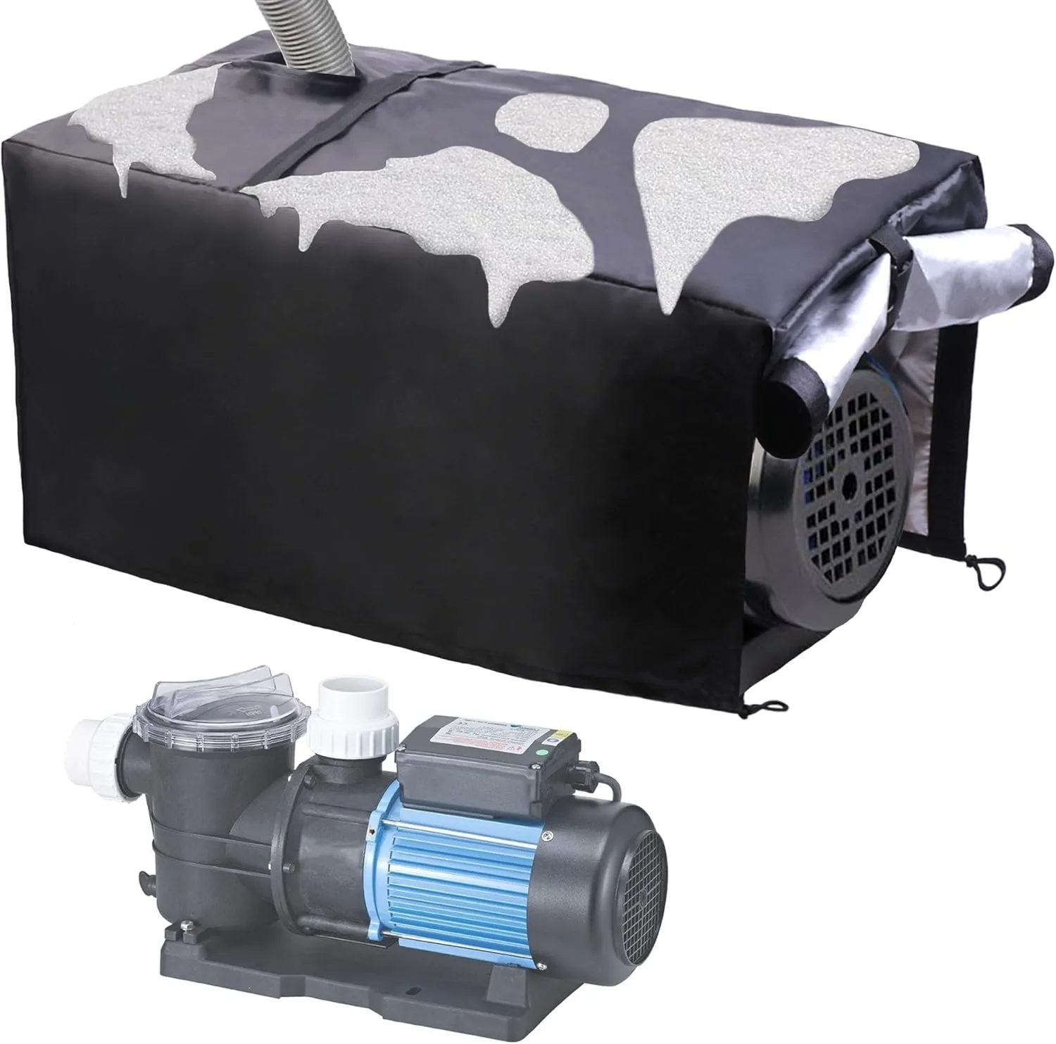Universal Pool Pump Cover for Outside Units, Waterproof Heat Pump Cover, Swimming Pool Heater Cover - Easy Install Without Removing Hose