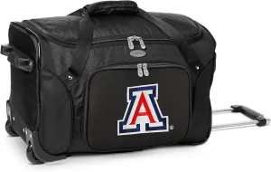 University of Arizona Wildcats Lightweight 22-inch Wheeled Duffel Bag with Telescopic Handle - Perfect Overnight Bag for Travel, Weekend Getaways, Airports, Gym, and Commuting