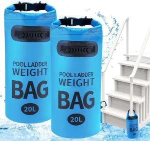 Upgrade Pool Ladder Weights with Handle, Pool Step Weights, 20L x 2PCS, 44 lbs Waterproof Sandbags for Above Ground/in Gound, Heavy Duty