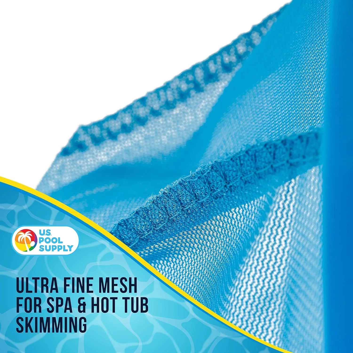 U.S. Pool Supply Professional Spa, Hot Tub, Pool Hand Leaf Skimmer Net with 12" Aluminum Pole - Deep Ultra Fine Mesh Netting Bag Basket, Clean the Finest Debris - Pond Small Kid Kiddie Inflatable Pool
