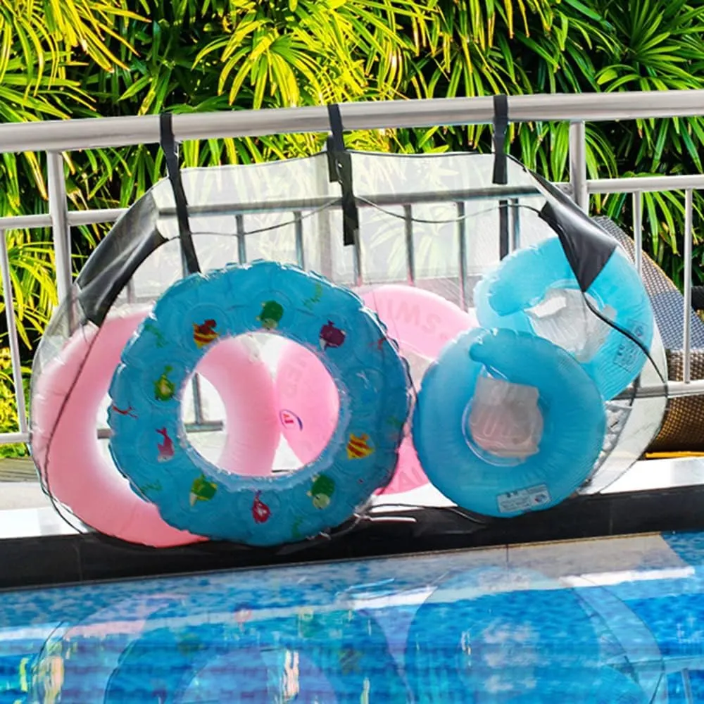 VALINK Pool Float Storage Bag - Pool Storage Bag Pool Toy Storage Swimming Pool Bag Large Hanging Net Bag Swimming Pool Accessories Toy Organizer for pool Fence, Beach