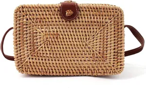 Van Caro Handwoven Cotton Straw Shoulder Bag Crochet Tassel Beach Bohemian Purse for Women