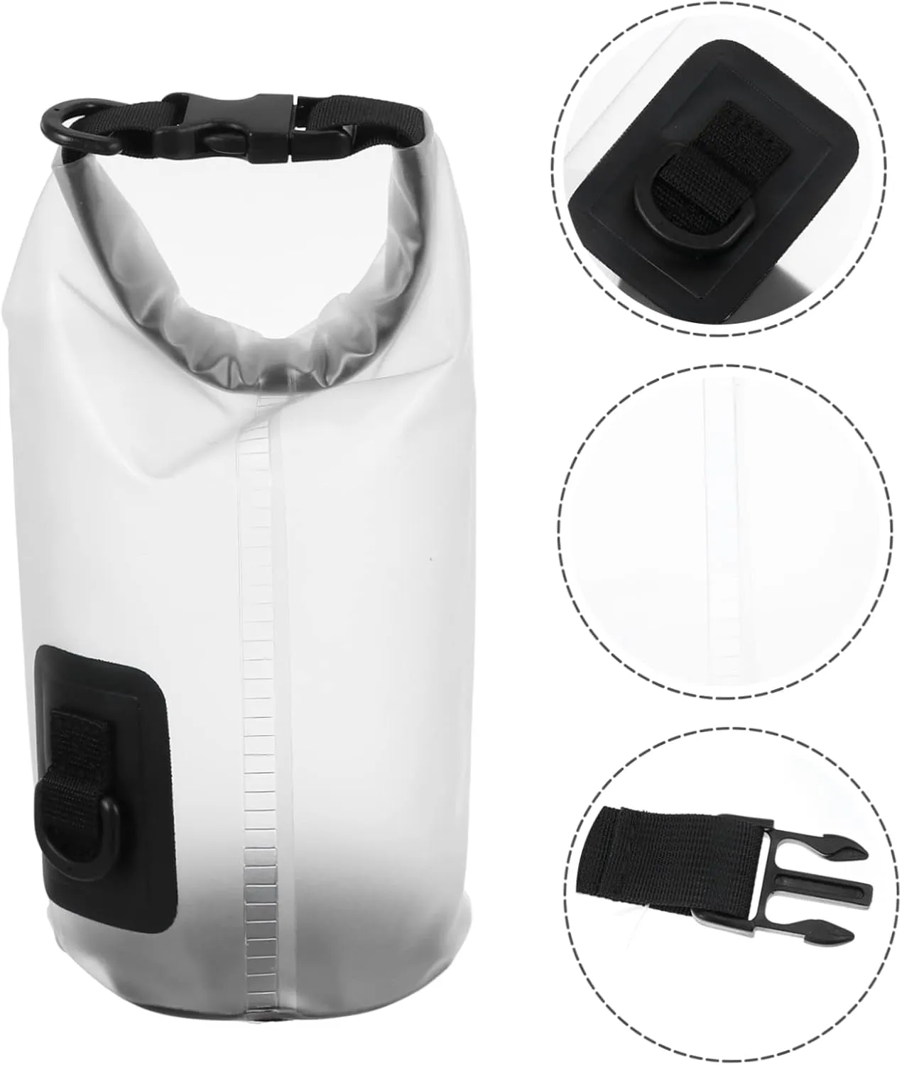 VANZACK 1pc Rafting Swimming Bag Transparent Backpack Clear Kayak Floating Waterproof Dry Waterproof Pouches for Cell Phones Waterproof Bags for Beach White 3l Floating Bag Portable Pvc