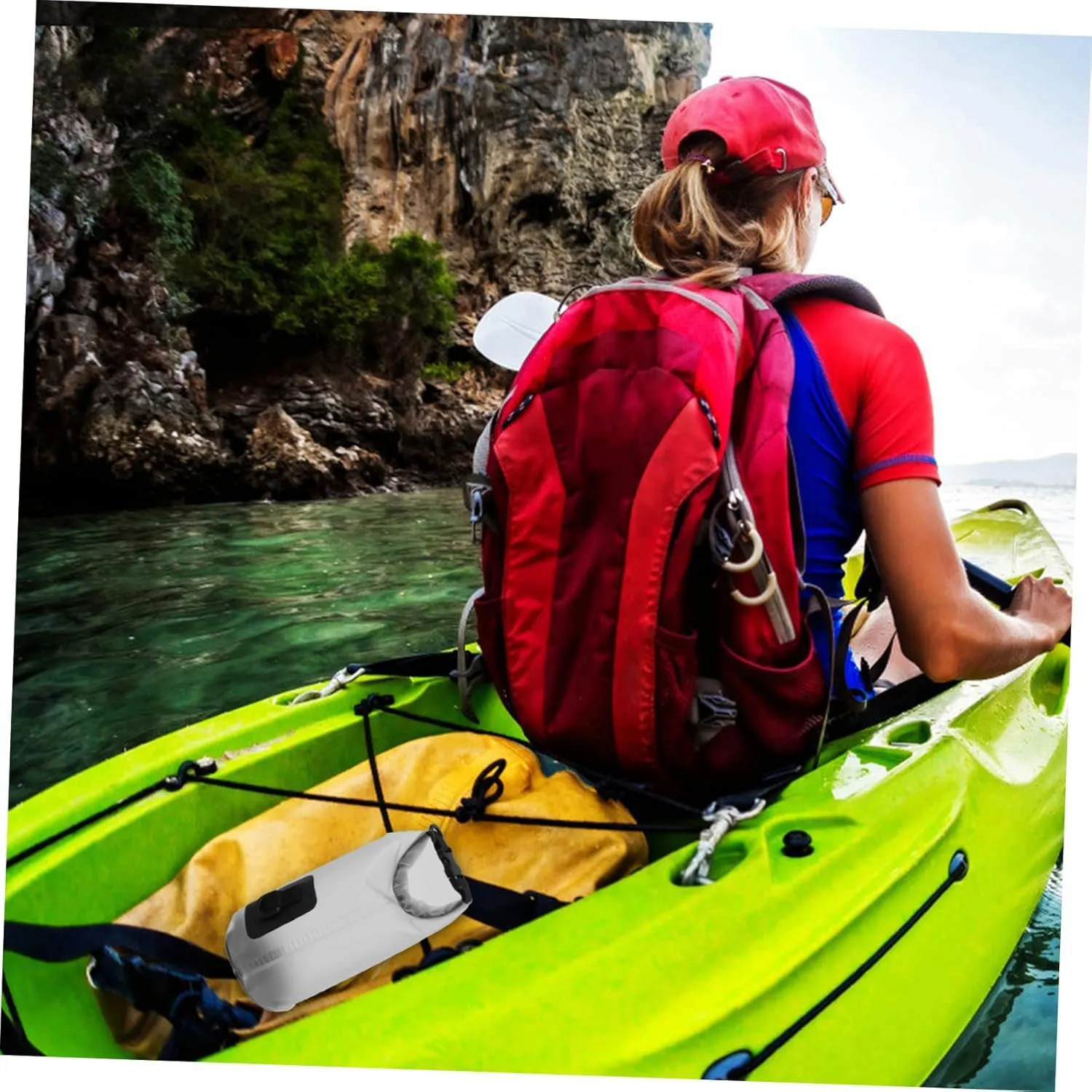 VANZACK 1pc Rafting Swimming Bag Transparent Backpack Clear Kayak Floating Waterproof Dry Waterproof Pouches for Cell Phones Waterproof Bags for Beach White 3l Floating Bag Portable Pvc