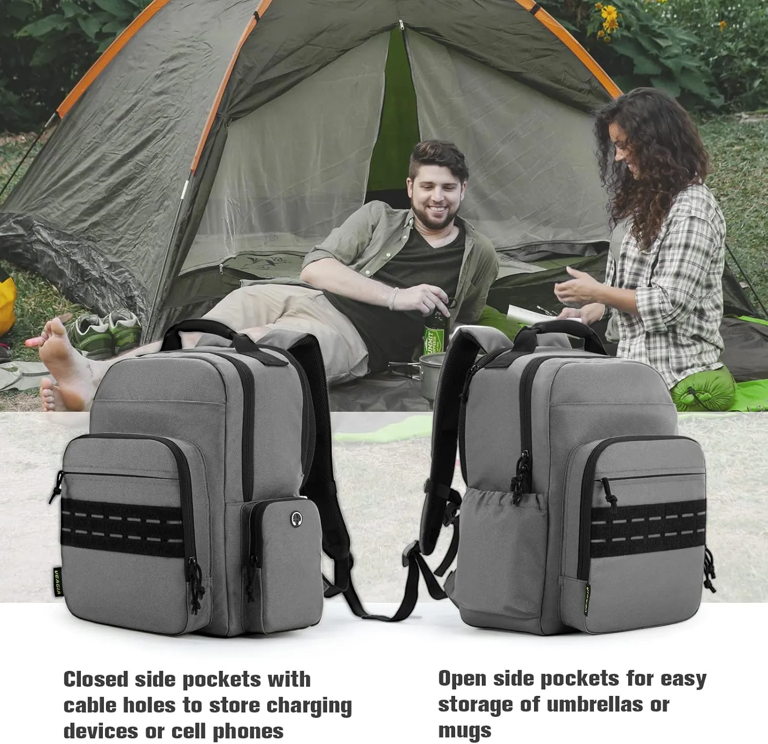 VEAGIA Tactical Travel Laptop Backpack For Men Large Heavy Duty Work Backpack Airline Approved Hiking Waterproof Bag