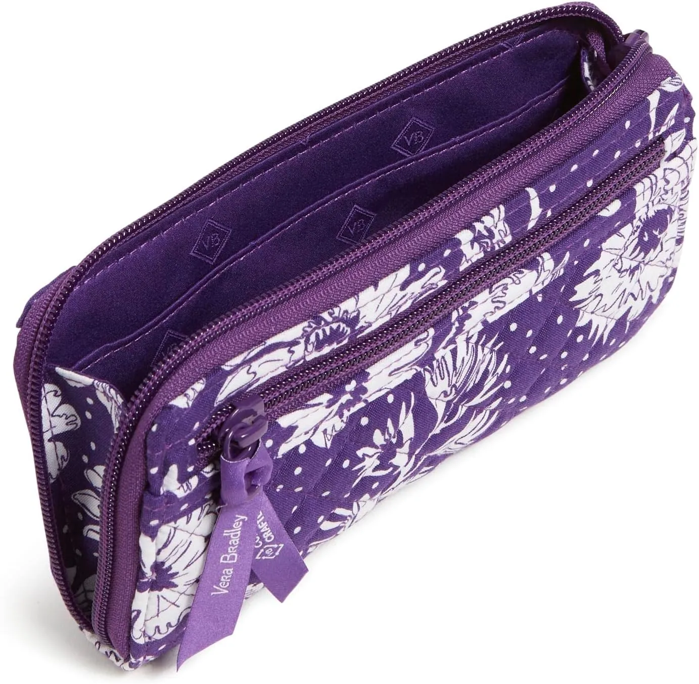 Vera Bradley Women's Cotton Collegiate Front Zip Wristlet with RFID Protection (Multiple Teams Available)