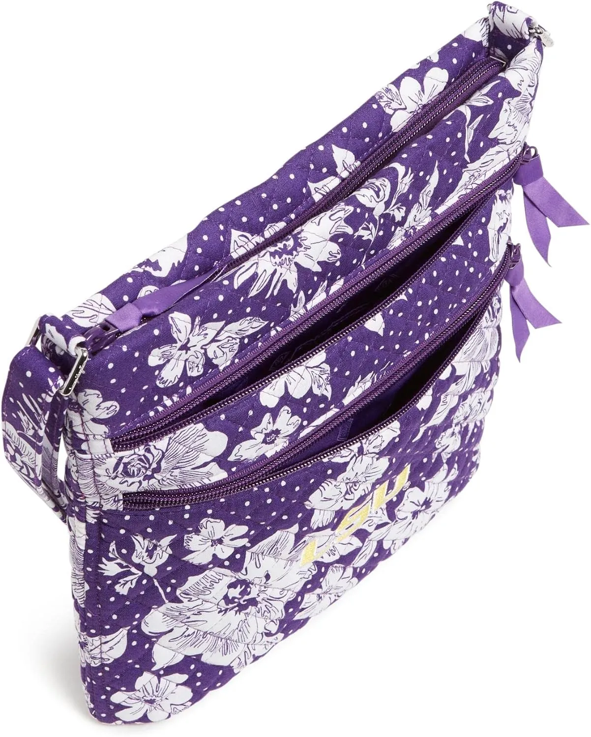 Vera Bradley Women's Cotton Collegiate Triple Zip Hipster Crossbody Purse (Multiple Teams Available)