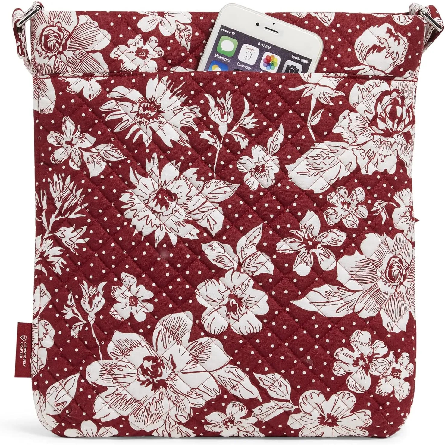 Vera Bradley Women's Cotton Collegiate Triple Zip Hipster Crossbody Purse (Multiple Teams Available)