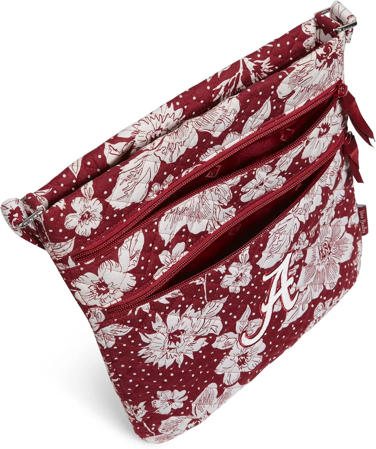 Vera Bradley Women's Cotton Collegiate Triple Zip Hipster Crossbody Purse (Multiple Teams Available)