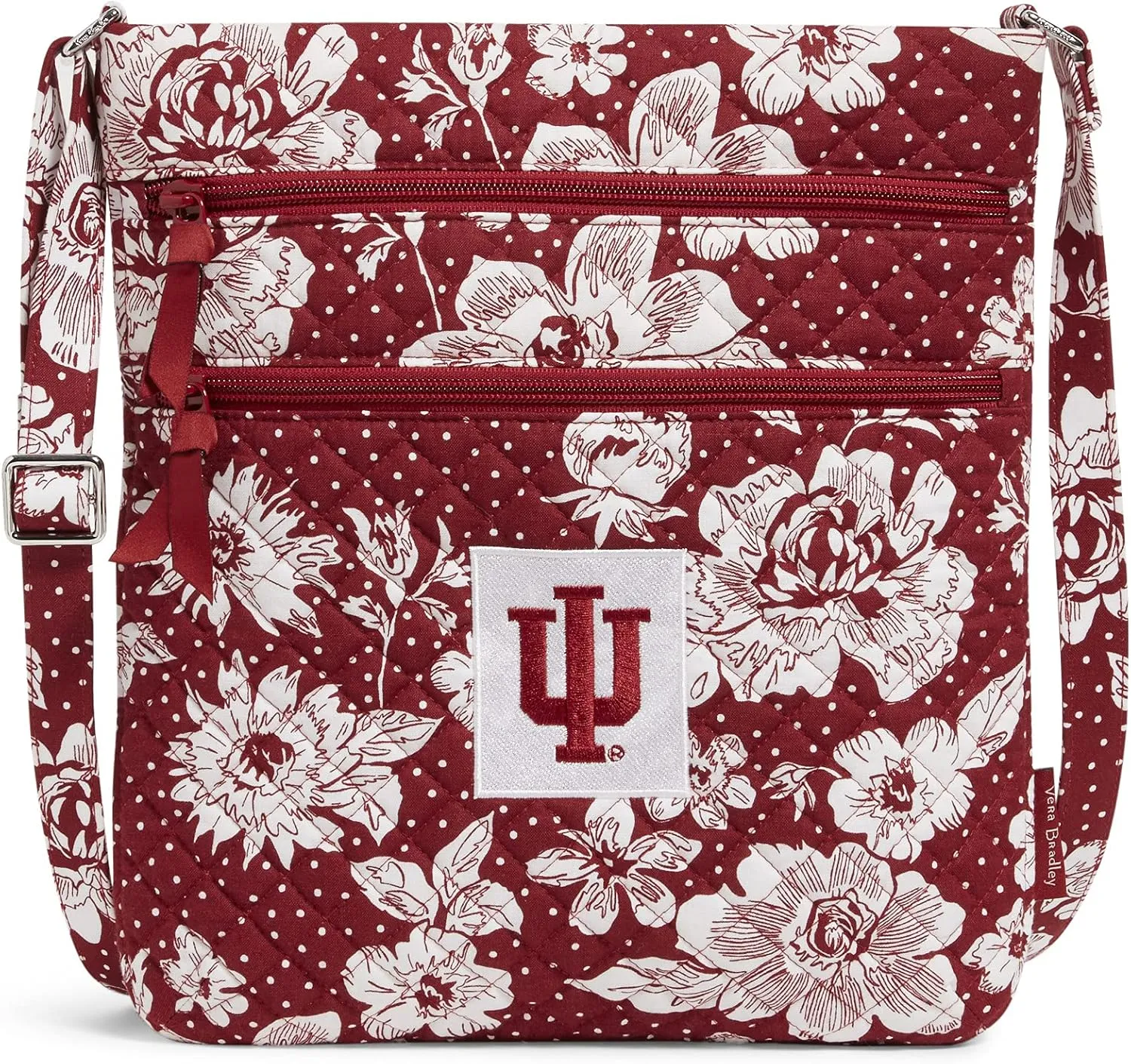 Vera Bradley Women's Cotton Collegiate Triple Zip Hipster Crossbody Purse (Multiple Teams Available)