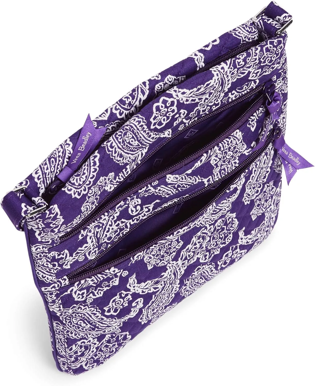 Vera Bradley Women's Cotton Collegiate Triple Zip Hipster Crossbody Purse (Multiple Teams Available)